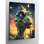 Tablomega Kanvas Tablo Yeşil Gözlüklü Dinazor T-Rex