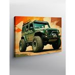 Tablomega Kanvas Tablo Yeşil Off-road Jeep