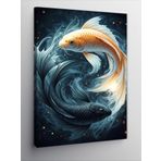 Tablomega Kanvas Tablo Yin Yang Siyah Beyaz Balık