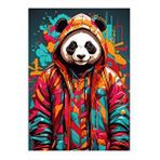 Tablomega Kapşonlu Giymiş Panda Desenli Ahşap Tablo 35cm X50cm