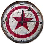Tablomega Kaptan Amerika Logo Dekoratif Duvar Saati