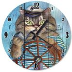 Tablomega Kaptan Kedi Desenli 50x50 cm Duvar Saati