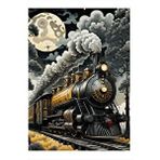 Tablomega Kara Tren Ve Ayışığı Model Ahşap Tablo 35cm X50cm