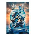 Tablomega Kavanoz Içindeki Yunuslar Tasarım Mdf Tablo 35cm X50cm
