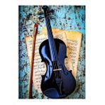 Tablomega Keman Ve Müzik Notaları Hediyelik Mdf Tablo 35cm X50cm