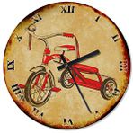 Tablomega Kırmızı 3 Tekerlekli Bisiklet Akarlı 50x50 cm Duvar Saati