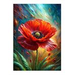 Tablomega Kırmızı Gelincik Çiçeği Art Mdf Poster 25cmx 35cm