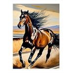 Tablomega Koşan Kahverengi At Dekoratif Ahşap Tablo 35cm X50cm