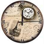 Tablomega Köstekli Saat Ve Kartpostallar Roma Rakamlı Analog 30x30 cm Duvar Saati
