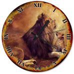 Tablomega Kral Aslan Ve Yavrusu Mutafak Tipi 50x50 cm Duvar Saati