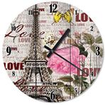 Tablomega Love Eyfel Kulesi Akarlı 30x30 cm Duvar Saati