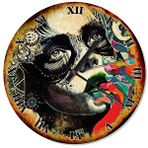 Tablomega Maskeli Kız Analog 50x50 cm Duvar Saati