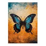 Tablomega Mavi Kelebek Hediyelik Ahşap Tablo 25cmx 35cm