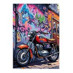 Tablomega Metro Klasik Motosiklet Hediyelik Ahşap Tablo 25cmx 35cm