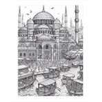 Tablomega Minyatür Cami Desenli Ahşap Tablo 35cm X50cm