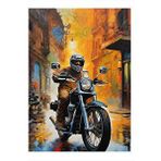 Tablomega Motosiklet Kullanan Adam Desenli Ahşap Tablo 35cm X50cm