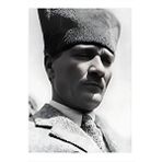 Tablomega Mustafa Kemal Atatürk Siyah Beyaz Hediyelik Ahşap Tablo 35cm X50cm