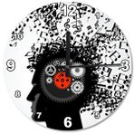 Tablomega Müzik Hazırlayan Mekanik Kafa Ahşap 50x50 cm Duvar Saati