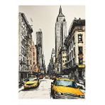 Tablomega Newyork Ve Sarı Taksiler Desenli Ahşap Tablo 35cm X50cm