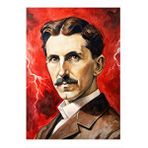Tablomega Nikola Tesla Model Ahşap Tablo 25cmx 35cm