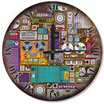 Tablomega Nostaljik Ses Kayıt Cihazları Temalı Baskılı 50x50 cm Duvar Saati