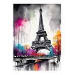 Tablomega Paris Eyfel Kulesi Hediyelik Ahşap Tablo 25cmx 35cm