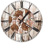 Tablomega Pembe Güller Analog 50x50 cm Duvar Saati