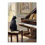 Tablomega Piyano Ve Kedi Model Ahşap Tablo 35cm X50cm