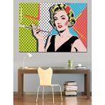 Tablomega Pop Art Kadın Figürü Dekoratif Kanvas - Mdf Ahşap Tablo