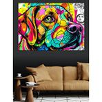 Tablomega Pop Art Renkli Köpek Dekoratif Kanvas - Mdf Ahşap Tablo