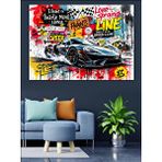 Tablomega Pop Art Yarış Arabası Dekoratif Kanvas - Mdf Ahşap Tablo