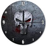 Tablomega Punisher Işığı Kuru Kafa Tasarım 50x50 cm Duvar Saati