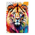 Tablomega Renkli Kral Aslan Dekoratif Ahşap Tablo 35cm X50cm
