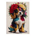 Tablomega Renkli Yavru Köpek Hediyelik Mdf Tablo 35cm X50cm