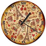 Tablomega SAAT-1266-50 Paris Ve Semboller 50cm Çap Duvar Saati