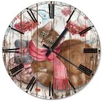 Tablomega SAAT-1407-30 Sevimli Sarman Kedi Tasarım 30cm Çap Duvar Saati
