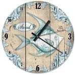Tablomega SAAT-1489-30 Mavi Melek Balığı Desenli 30 cm Çap Duvar Saati