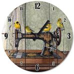 Tablomega SAAT-1514-30 Serçeler Ve Dikiş Makinesi Baskılı 30 cm Çap Duvar Saati