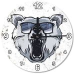 Tablomega SAAT-179-50 Kutup Ayısı Ahşap 50 cm Çap Duvar Saati