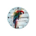 Tablomega SAAT-217-50 Renkli Papağan Ahşap 50cm Çap Duvar Saati