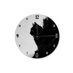 Tablomega SAAT-288-50 Yeşil Gözlü Kara Kedi Baskılı 50 cm Çap Duvar Saati