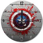Tablomega Saat-296-50 Kaptan America Baskılı 50 cm Duvar Saati