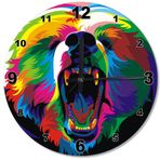 Tablomega SAAT-317-30 Renkli Hırçın Aslan Tasarım 30 cm Çap Duvar Saati