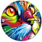 Tablomega Saat-320-50 Renkli Aslan Baskılı 50 cm Duvar Saati