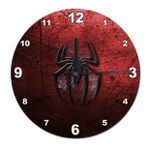 Tablomega Saat-365-50 Metal Zeminde Örümcek Adam Logo Tasarım 50 cm Duvar Saati