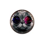 Tablomega SAAT-435-30 Mavi Bordo Gözlüklü Kedi Şekilli 30 cm Çap Duvar Saati