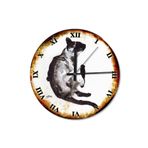 Tablomega SAAT-489-30 Keyifli Kara Kedi Roma Rakamlı Desenli 30 cm Çap Duvar Saati