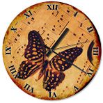 Tablomega SAAT-757-50 Kelebek Ve Müzik Retro 50cm Çap Duvar Saati