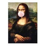 Tablomega Sakız Çiğneyen Mona Lisa Hediyelik Ahşap Tablo 25cmx 35cm
