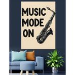 Tablomega Saksafon Müzik Modu Açık Dekoratif Kanvas - Mdf Ahşap Tablo